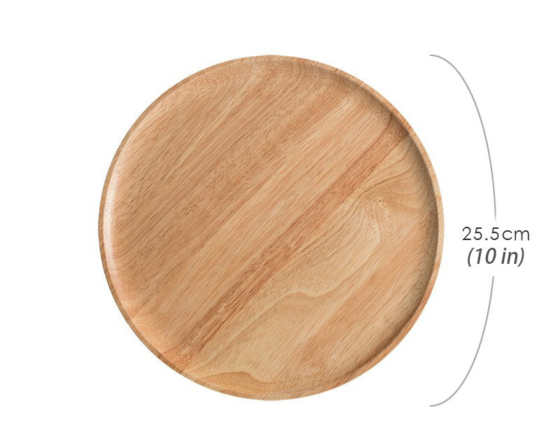 Artisanal Round Acacia Wood Tray | Handcrafted Minimalist Decor & Serving Plate