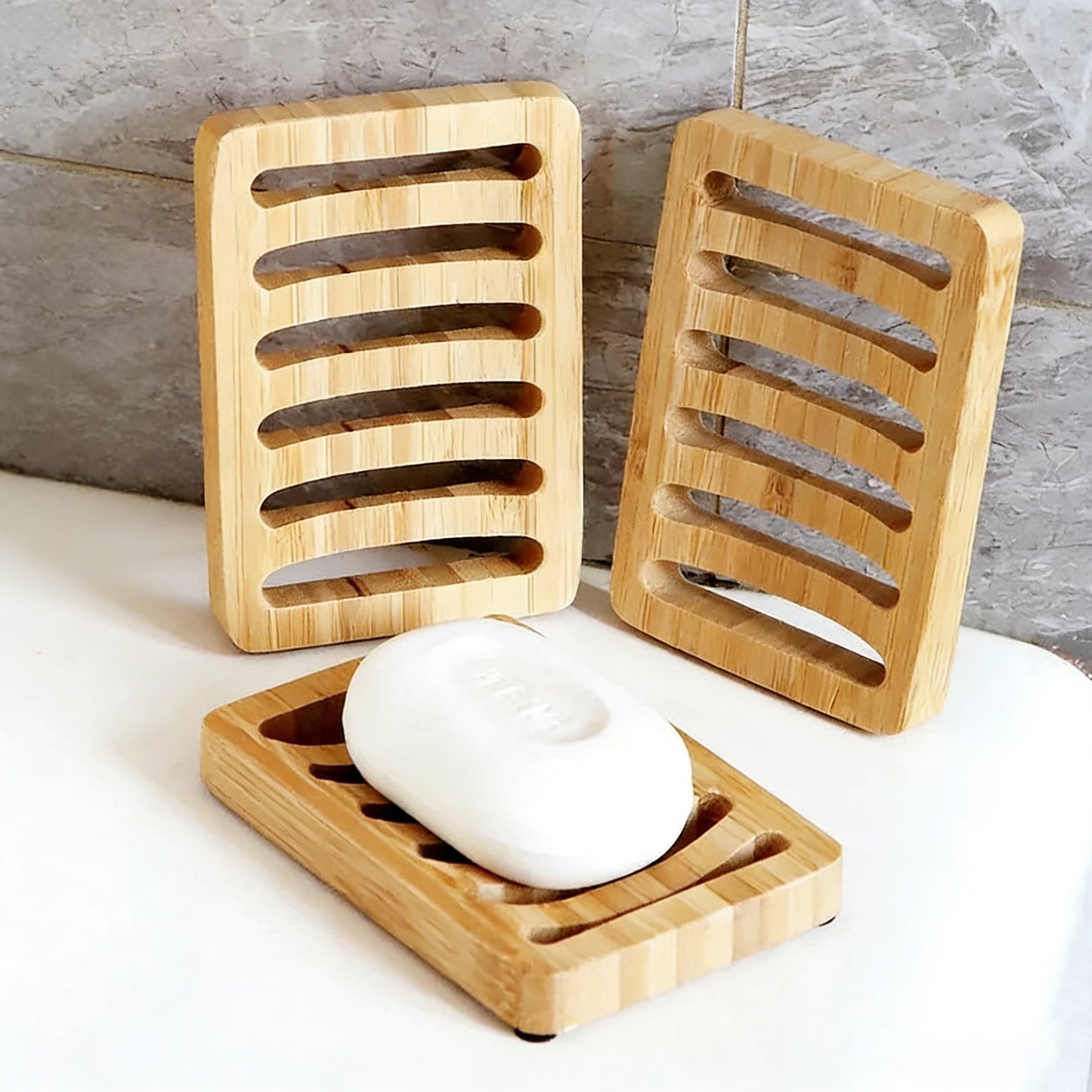 Minimalist Natural Bamboo Soap Tray | Eco-Friendly & Self-Draining