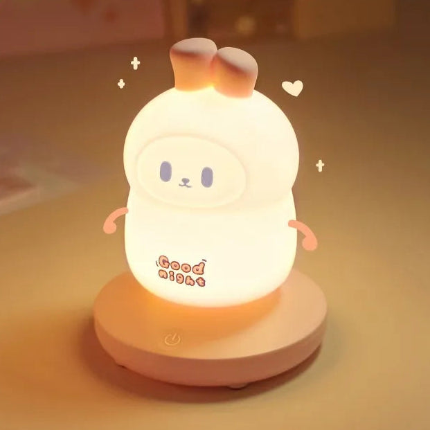 Ambient Mochi Rabbit Lamp - Soft Silicone Glow