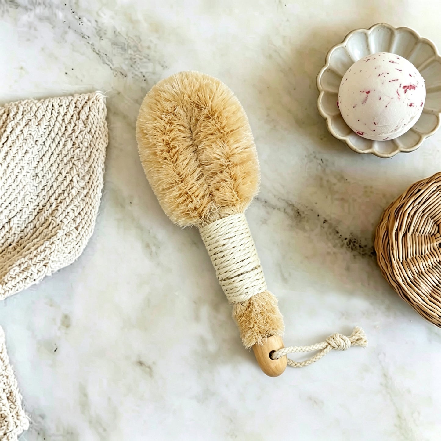Artisanal Sisal Dry Body Brush | Natural Exfoliation