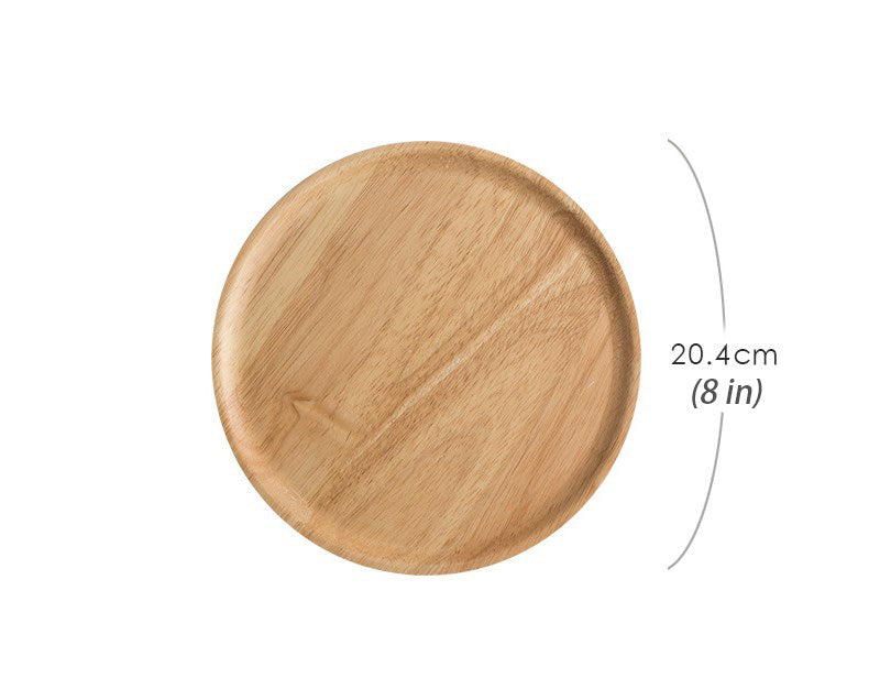 Artisanal Round Acacia Wood Tray | Handcrafted Minimalist Decor & Serving Plate